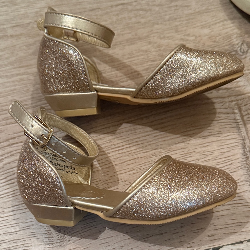 Disney princess Gold Glitter toddler girl shoes dress up - Picture 3 of 3